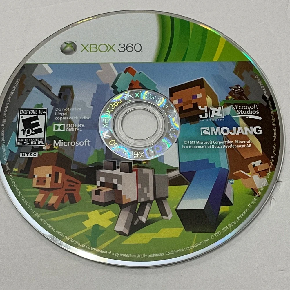 Microsoft Xbox 360 Game Disc - Green and Gray MOJANG